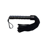 Short Suede Flogger with Leather Handle - Black
