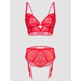 Lovehoney Plus Size Parisienne Charm Red Lace Bra Set - 5X / 6X - Red