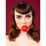 Small Red Silicone Ball Gag with Leather Strap