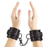 Bondage Boutique Black Rose Faux Fur Lined Wrist Cuffs