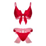 Lovehoney Plus Size Unwrap Me Red Satin Bra Gift Set - One Size Queen - Red