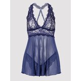 Lovehoney Bombshell Blue Lace Babydoll Set  - Small - Blue