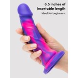 Lifelike Lover Luxe Realistic Multicoloured Silicone Dildo 7 Inch - Purple