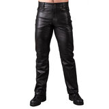 Regular Fit Leather Jeans