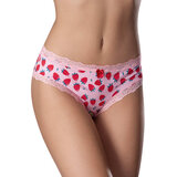 Sweet Treats Crotchless Boy Short with Lube - Strawberry - Queen Size