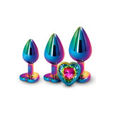 Rear Assets 3-Piece Metal Plug Kit - Rainbow Hearts