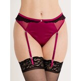 Lovehoney Satin Romance Purple High-Waisted Cut-Out Suspender Thong - Small - Purple