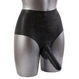 Moulded Rubber Female Briefs with Dildo Black
