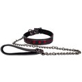 Gothic Heartbreaker Black Collar & Leash With Red Hearts
