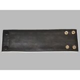 Leather Wrist Band Wallet With Piping - Black White - Small