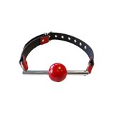 Leather Ball Gag with Stainless Steel Rod and Removable Ball