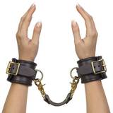 Coco de Mer Brown Leather Wrist Cuffs S/M