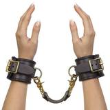 Coco de Mer Brown Leather Wrist Cuffs L/XL