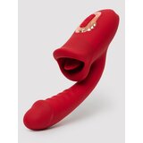 Teazers G-Spot Dildo Vibrator with Tongue Stimulator - Red