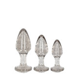 Acrylic Silverchip Butt Plug Set - Silver