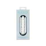 Clarity Seraphic Ripple Textured Glass Dildo: 6.2" Wave Ridges for Ultimate Sensation