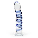 Icicles No 5 Sapphire Spiral Glass Dildo 7 Inch