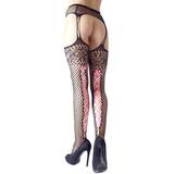 Cottelli Corset-Back Crotchless Lace Suspender Tights