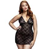 Baci Lingerie Plus Size Lace Babydoll with Peek-a-Boo Cups