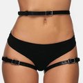 Siren Black Faux Leather Bondage Harness Knicker
