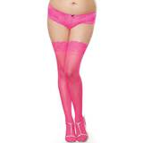 Dreamgirl Plus Size Hot Pink Lace Top Hold-Ups