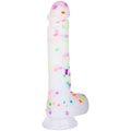 Confetti Cannon Glow In The Dark Dildo - 8 Inch