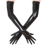 Black Moulded Shoulder Length Latex Gloves