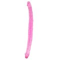 Double Dip Clear Pink Double Ended Dildo - 17 Inch