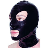 Black Rubber Hood with Eyes Nose and Mouth Holes