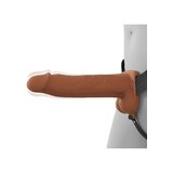 Fantasy X-Tensions Elite - Vibrating Hollow Silicone Strap-On - 8" - Caramel
