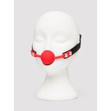 Bad Kitty Silicone and Faux Leather Ball Gag - Red