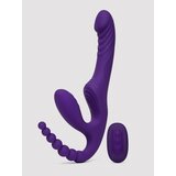 Playboy Hug It Out Triple Stimulation Inflatable Strapless Strap-On - Purple