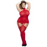 Lovehoney Plus Size Red Sheer Suspender Bodystocking