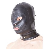 Leather Buckled Hood with Lacing - One Size