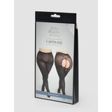 Fifty Shades of Grey Captivate Plus Size Black Open Back Tights - One Size Curve - Black