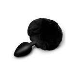 Tailz Fluffy Bunny Tail Silicone Plug - Black