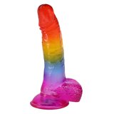 Crystal Jellies® - 8.5 Inch Realistic Cock with Balls - Rainbow