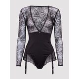 Lovehoney Plus Size Hourglass Black Smoothing Long Sleeve Body - 1X / 2X - Black