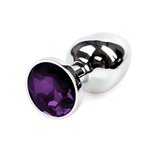 Metal Butt Plug With Purple Jewel