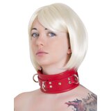 Leather Deluxe Padded Collar in Red