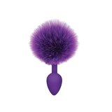 The 9's Cottontails Silicone Bunny Tail Butt Plug - Purple