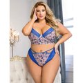 Bootiful Bouquet Blue Floral Plus Size Bra & Knicker - 2XL/3XL