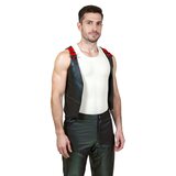 Men’s Gridlock Leather Waistcoat Black and Red