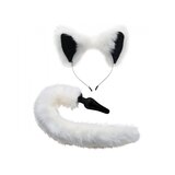 Tailz White Fox Tail Anal Plug and Ears Set
