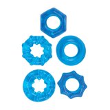 Enhancer Five-Piece Cock Ring Set - Blue