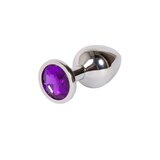 Purple Jewelled Metal Butt Plug