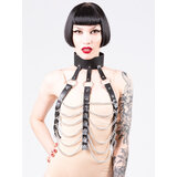 Leatherette Zena Open Breast  Body Harness - One Size