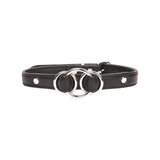 Black Petite Leather O-Ring Collar