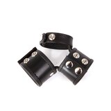 Triple Threat Cock Ring in Black Leather