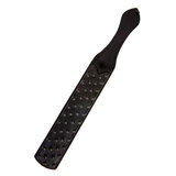 Black Long Leather Paddle with Studs